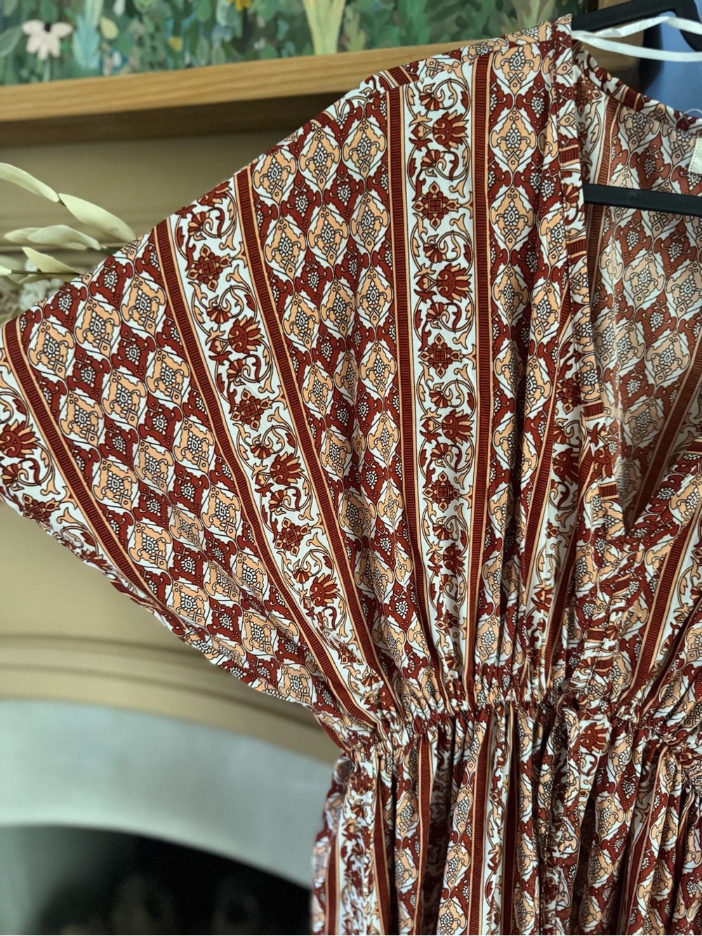 Cost Plus World Market Rust-Patterned Boho Maxi Dress - Picture 3 of 7